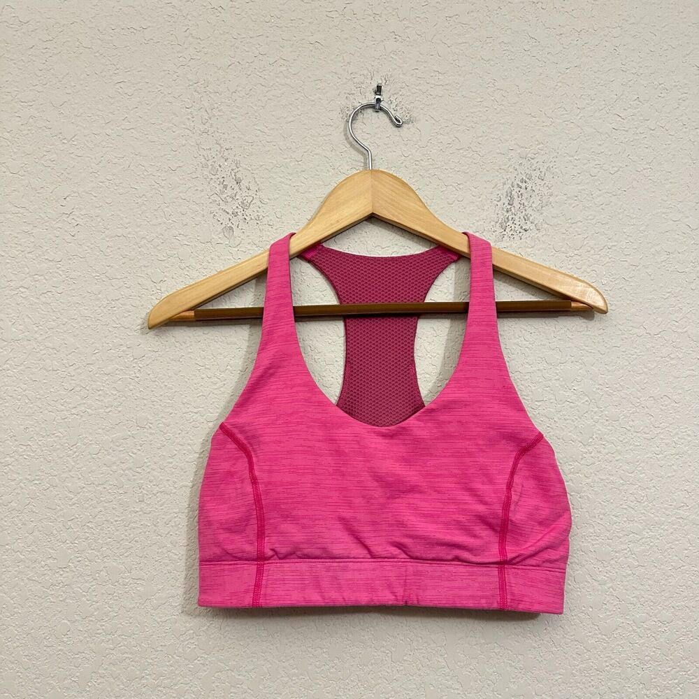 OUTDOOR VOICES TechSweat Doing Things Sports Bra Pink Racerback NO PADS